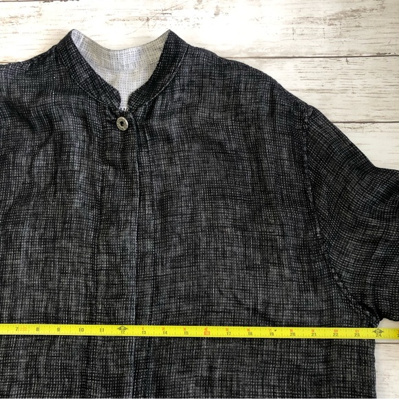 DEMOCRACY Women’s Mao Neck Long Sleeve Tunic Sz L/G Button Neck Open Front - Picture 8 of 10